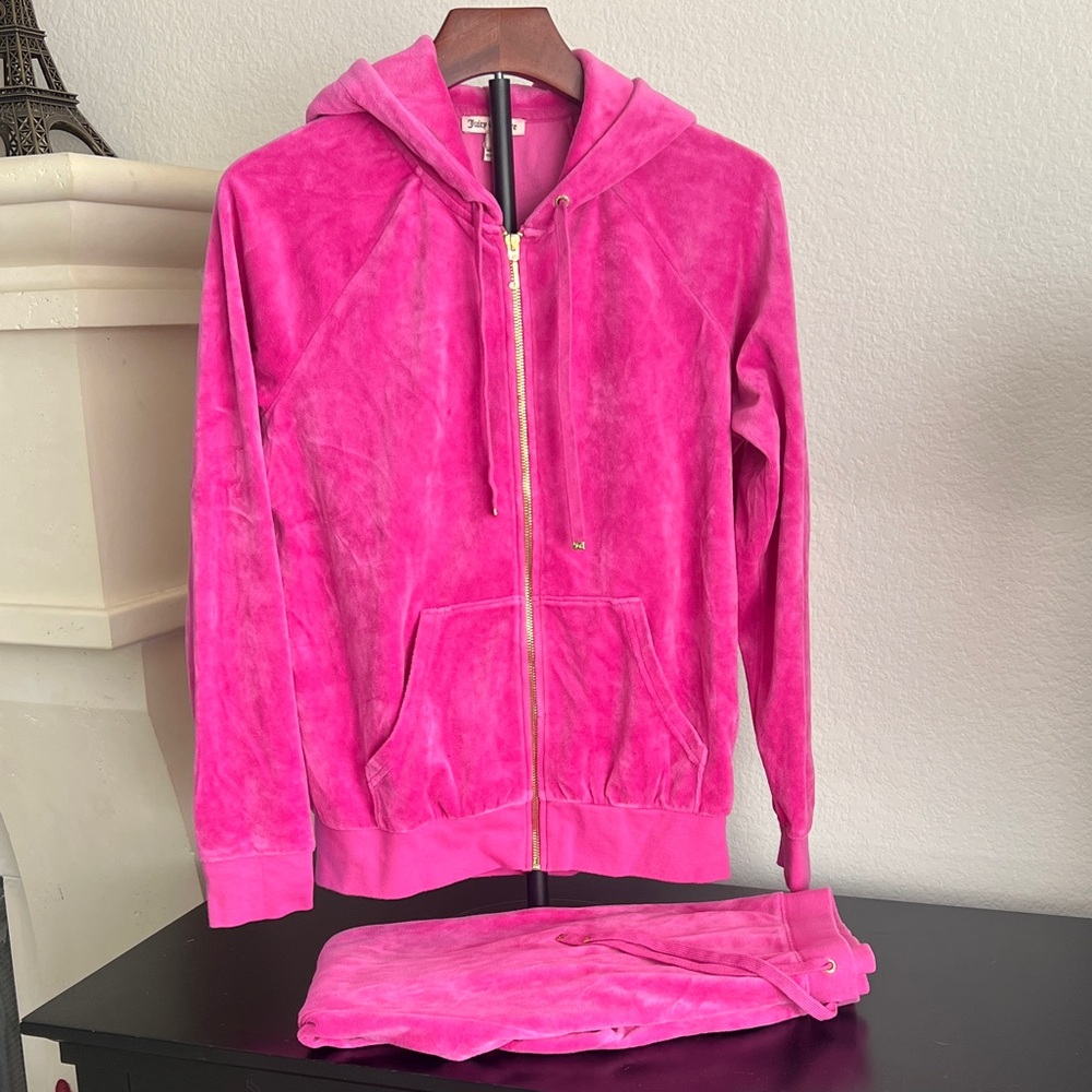 Juicy Couture Velour Hoodie S and Pants XS Set (oversized top and jogger bottom)
